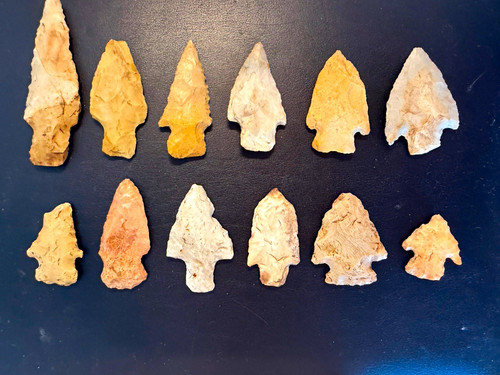 Lot stone arrowheads - of, 12